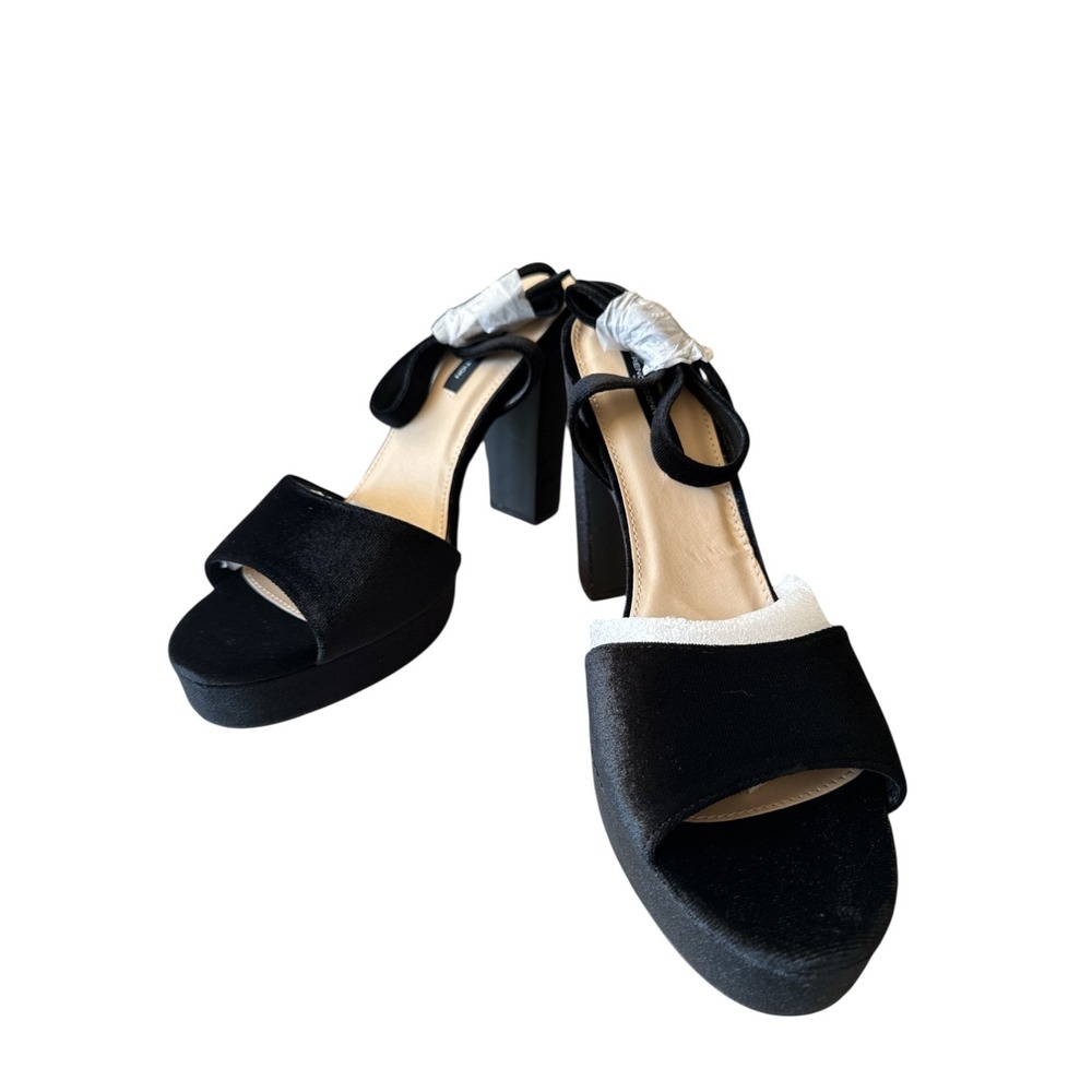 French Connection Gabby Taryn Suede 5-inch Heel Platform Shoes Black‎  Size 11